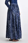 Payal Pratap_Blue Silk Printed Bandhani Pella Pleated Long Skirt _Online_at_Aza_Fashions