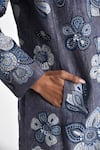 Shop_Payal Pratap_Blue Chambrey Linen Embroidered Floral Collared Modica Jacket _Online_at_Aza_Fashions