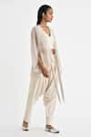 Shop_Payal Pratap_Off White Chanderi Sequin Open Velika Detailed Jacket _Online_at_Aza_Fashions