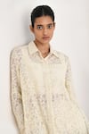 Buy_Payal Pratap_Off White Chanderi Embroidered Floral Collared Tinos Tunic _Online_at_Aza_Fashions