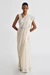 Buy_Payal Pratap_Off White Chanderi Sequin Kianna Detailed Saree _at_Aza_Fashions