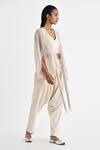 Shop_Payal Pratap_Off White Malkha Cotton Solid Tivas Zouave Draped Pant _Online_at_Aza_Fashions