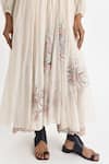 Shop_Payal Pratap_Off White Chanderi Embroidery Folklore Bloom Split V Dikella Kedia Work Kurta _Online_at_Aza_Fashions