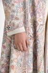 Shop_Payal Pratap_Off White Malkha Cotton Embroidery Fleur Lapel Collar Evros Long Blazer Jacket _Online_at_Aza_Fashions