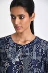 Buy_Payal Pratap_Blue Silk Printed Bandhani Round Dalmatia Tunic _Online_at_Aza_Fashions