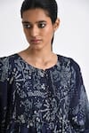 Buy_Payal Pratap_Blue Silk Printed Bandhani Round Megalo Tunic With Pant _Online_at_Aza_Fashions