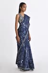 Payal Pratap_Blue Silk Printed Bandhani Adeline Saree _Online_at_Aza_Fashions