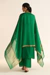 Shop_Dot_Green Chanderi Embroidered Dabka Mridini Dupatta _at_Aza_Fashions