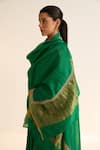 Dot_Green Chanderi Embroidered Dabka Mridini Dupatta _Online_at_Aza_Fashions