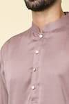 Arihant Rai Sinha_Brown Cotton Plain Straight Kurta _Online_at_Aza_Fashions