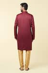 Shop_Arihant Rai Sinha_Maroon Cotton Solid Straight Kurta _at_Aza_Fashions