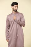 Buy_Arihant Rai Sinha_Brown Kurta Cotton Plain And Churidar Set 