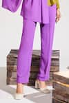 House of Zeniaa_Purple Soft Crepe Solid The Poppy Pant _Online_at_Aza_Fashions