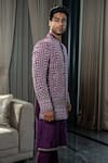 Buy_Soniya G_Purple Handmade Silk Embroidery Dori Jodhpuri Jacket And Kurta Set _Online_at_Aza_Fashions