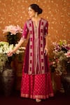 Buy_Shyam Narayan Prasad_Purple Viscose Silk Brocade Embroidery Floral Notched Bloom Kurta Sharara Set _Online_at_Aza_Fashions