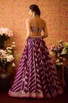 Shyam Narayan Prasad_Purple Viscose Silk Brocade Embroidery Floral Panelled Bridal Lehenga Set _Online_at_Aza_Fashions