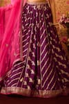 Shyam Narayan Prasad_Purple Viscose Silk Brocade Embroidery Floral Panelled Bridal Lehenga Set _at_Aza_Fashions