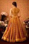 Shyam Narayan Prasad_Yellow Viscose Silk Brocade Embroidery Floral Yam Color Block Woven Lehenga Set _Online_at_Aza_Fashions