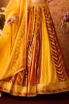 Shyam Narayan Prasad_Yellow Viscose Silk Brocade Embroidery Floral Yam Color Block Woven Lehenga Set _at_Aza_Fashions