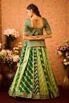 Shyam Narayan Prasad_Green Viscose Silk Brocade Embroidery Floral Round Jasper Tunic And Lehenga Set _Online_at_Aza_Fashions