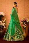 Shyam Narayan Prasad_Green Viscose Silk Brocade Embroidery Floral Round Jasper Tunic And Lehenga Set _at_Aza_Fashions