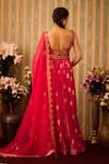 Shyam Narayan Prasad_Red Viscose Silk Brocade Embroidery Floral Butti Pattern Lehenga And Blouse Set _Online_at_Aza_Fashions