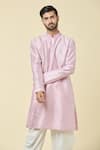 Shop_Arihant Rai Sinha_Pink Silk Embroidered Sequin Panel Kurta _Online_at_Aza_Fashions