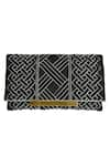 Buy_Kokommo_Black Beads Chiara Celtic Embroidered Clutch _at_Aza_Fashions