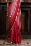 Buy_Surabhi Arya_Red Crepe Satin Embroidered Ombre Pre-draped Saree With Embellished Blouse _Online_at_Aza_Fashions