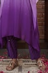 Buy_Surabhi Arya_Purple Kaftan Georgette Embroidered Sequin Kaftan Ombre Floral Vine Pant Set _Online_at_Aza_Fashions