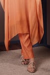 Surabhi Arya_Orange Kaftan And Inner Georgette Embroidery Thread Blossom Yoke Ombre Dyed Set _Online_at_Aza_Fashions