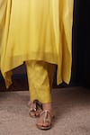 Buy_Surabhi Arya_Yellow Kaftan And Inner Georgette Embroidery Thread Floral Yoke Ombre Dyed Set _Online_at_Aza_Fashions