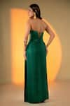 Shop_Amrood_Green Satin Embroidery Florence Sweetheart Neck Corset With Draped Slit Skirt _at_Aza_Fashions