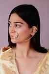 Buy_Riana Jewellery_White Stone Geometric Motif Nose Ring _at_Aza_Fashions