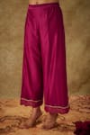 Shop_The Aarya_Purple Handwoven Chanderi Hand Embroidered Zardozi Cutout A-line Kurta Pant Set _Online_at_Aza_Fashions