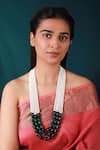 Buy_Riana Jewellery_Green Pearl Embellished Layered Mala _at_Aza_Fashions