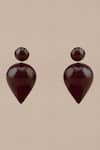 Shop_AMPM_Burgundy Yarra Mini Drop Shaped Earrings _at_Aza_Fashions