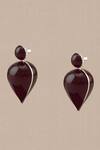 AMPM_Burgundy Yarra Mini Drop Shaped Earrings _at_Aza_Fashions