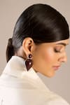 Buy_AMPM_Burgundy Yarra Drop Shaped Earrings _at_Aza_Fashions