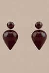 Shop_AMPM_Burgundy Yarra Drop Shaped Earrings _at_Aza_Fashions