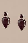 AMPM_Burgundy Yarra Drop Shaped Earrings _Online_at_Aza_Fashions