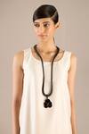 Buy_AMPM_Black Nadira Leather Pendant Necklace _at_Aza_Fashions