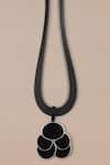 Shop_AMPM_Black Nadira Leather Pendant Necklace _Online_at_Aza_Fashions