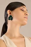 Buy_AMPM_Green Ismat Enameled Stud Earrings _at_Aza_Fashions