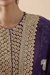 Shop_Anamika Khanna_Purple Embroidery Zardozi Round Anarkali Set _Online_at_Aza_Fashions