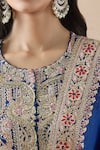 Anamika Khanna_Blue Embroidery Floral Round Kurta Set _at_Aza_Fashions