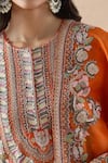 Anamika Khanna_Coral Embroidery Round Straight Kurta Set _at_Aza_Fashions