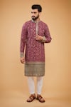 Buy_Kasbah_Pink Georgette Embroidery Chikankari Zari Kurta _at_Aza_Fashions