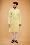 Buy Kasbah Yellow Georgette Cut Work, Sequins, Embroidery Chikankari Cutdana Kurta at Aza Fashions Buy_Kasbah_Yellow Georgette Cut Work, Sequins, Embroidery Chikankari Cutdana Kurta_at_Aza_Fashions