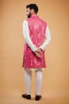 Shop_Kasbah_Pink Silk Embroidered Mirror Kurta With Jacket _at_Aza_Fashions